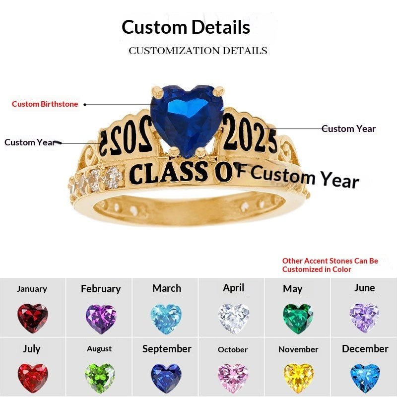 December Birthstone Graduation Commemorative Ring