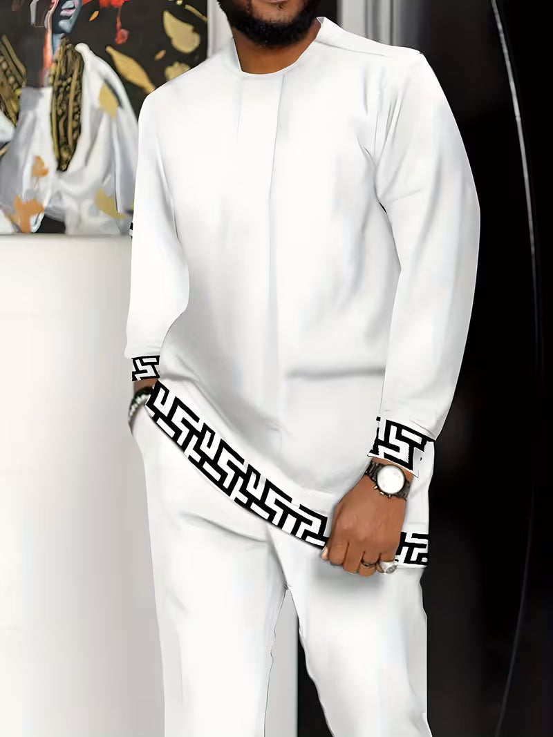 Fashionable Mens Long-Sleeve Pants Sports Suit