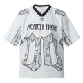 Snake Scale Design Mesh Jersey Short Sleeve T-shirt Loose