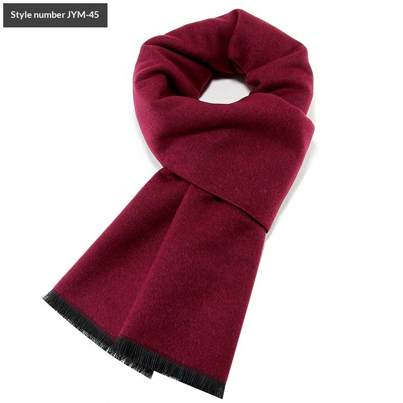 Mens Wool-Blend Plaid Scarf Winter Warmth & Extra Thickness