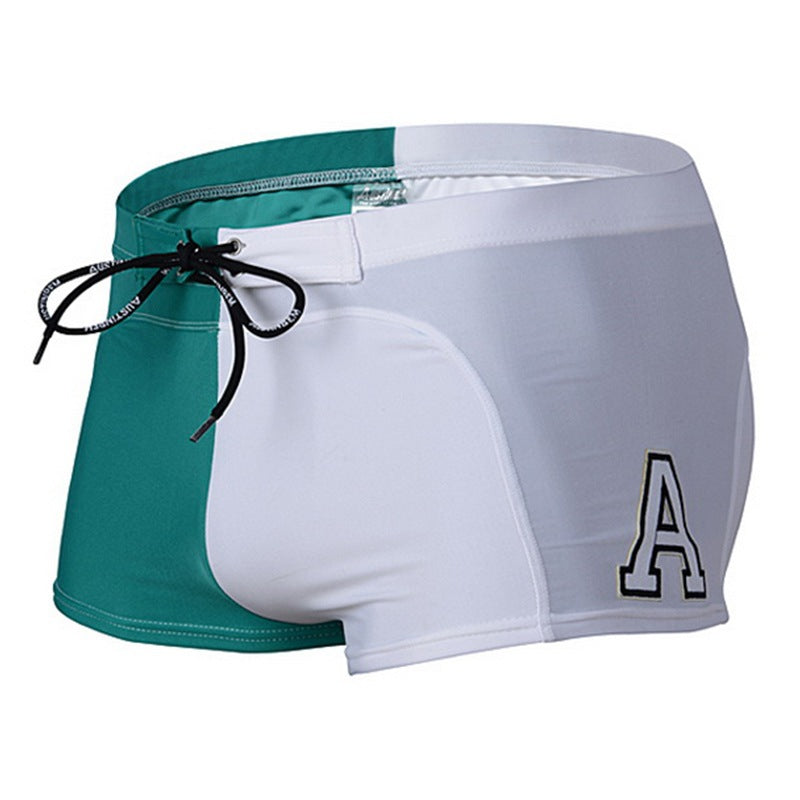 Mens Nylon Boxer Swim Trunks