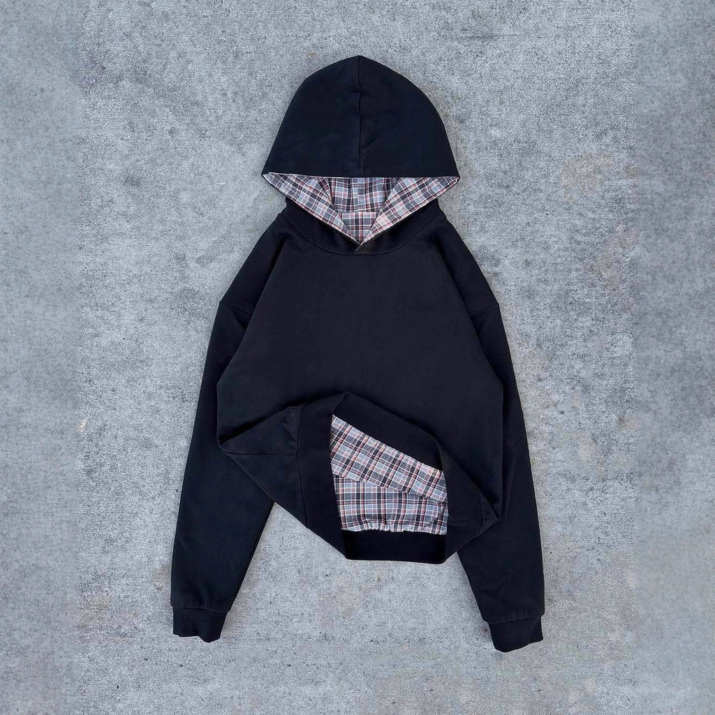 Hip Hop Double-sided Retro Plaid Casual Sweater