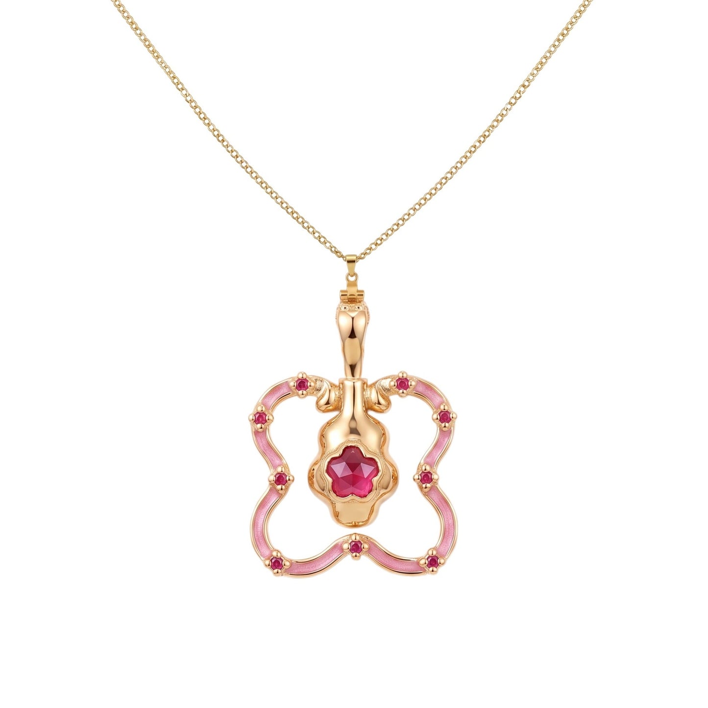 Creative Colorful Quicksand Bottle Zircon-Inlaid Necklace