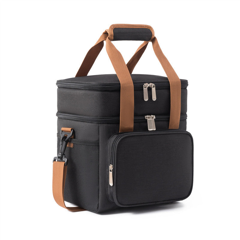 Double-layer High-capacity Lunch Bag With Thermal Insulation For Picnics