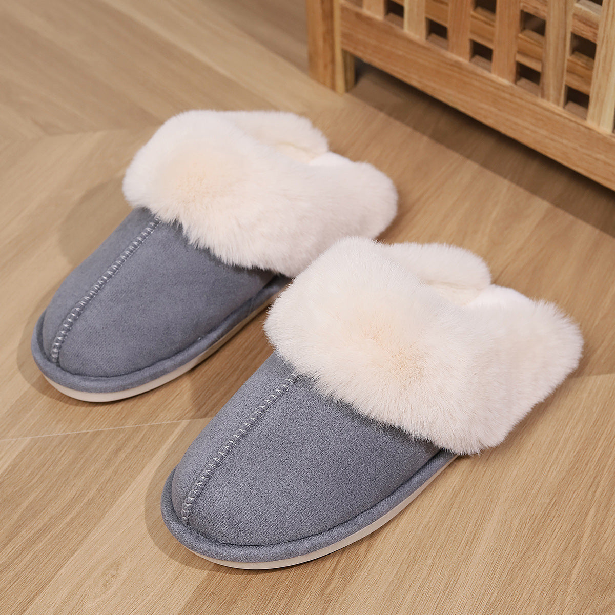 Cotton Slippers Thickened For Indoor Use In Autumn And Winter Half-covered