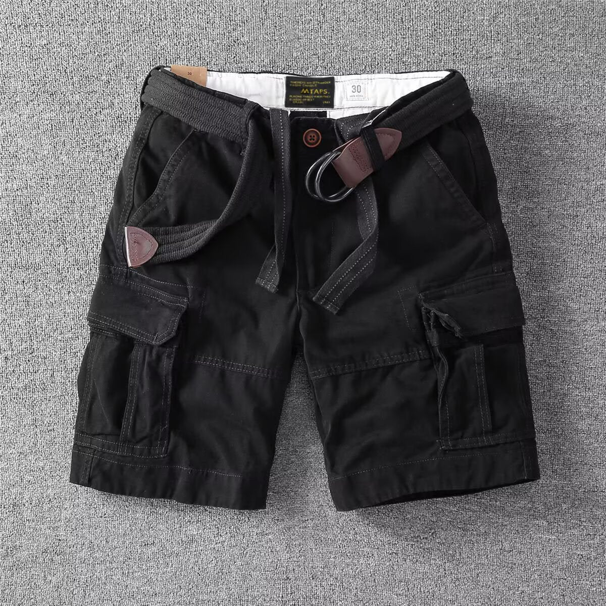 Mens Loose-fit Korean-style Trendy Mid-length Workwear Pants