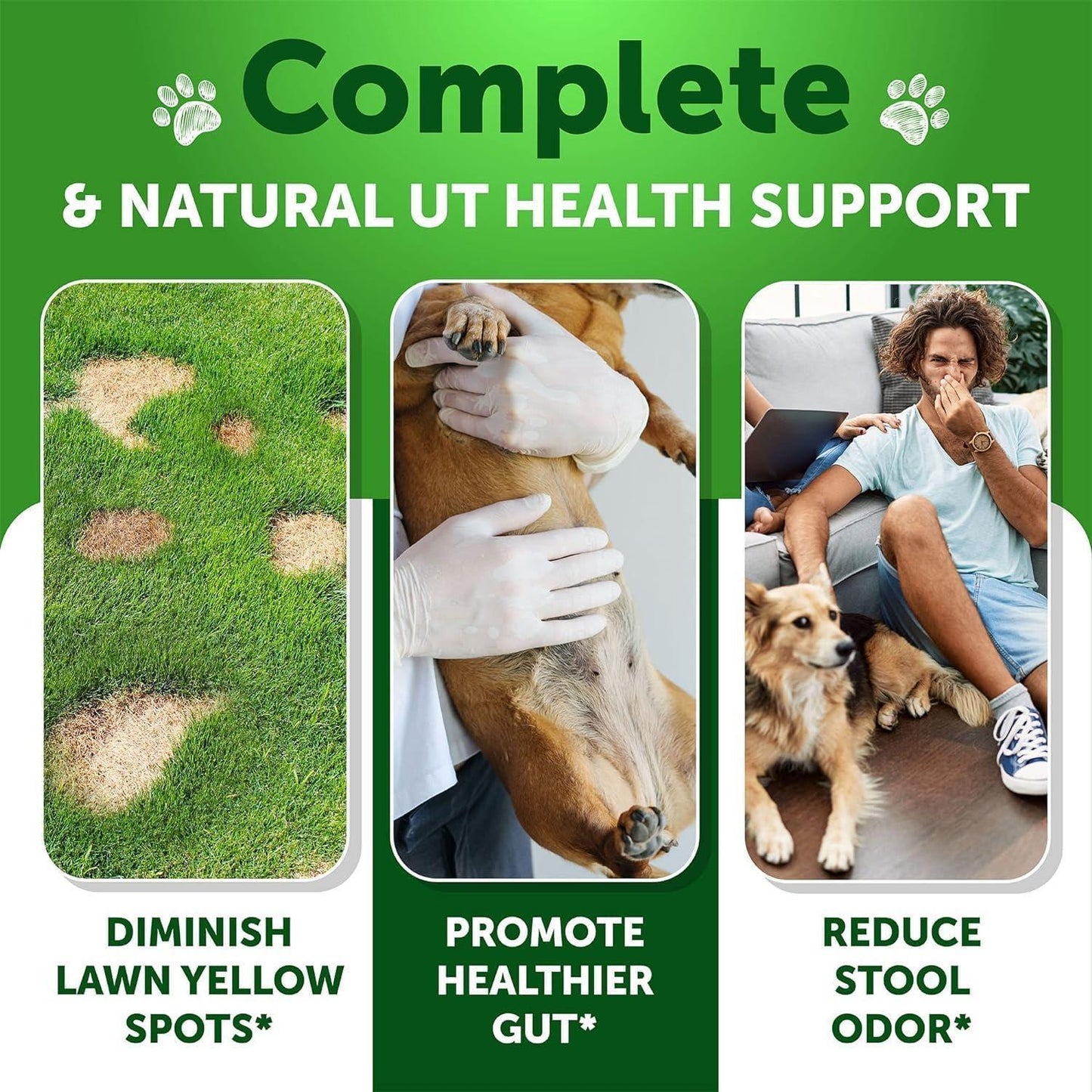 Grass Burn Spot Chews for Dogs 120 Count Lawn Urine Neutralizer