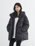 Mid-length 90 White Duck Down Puffer Coat With Hood Three-proof Jacket