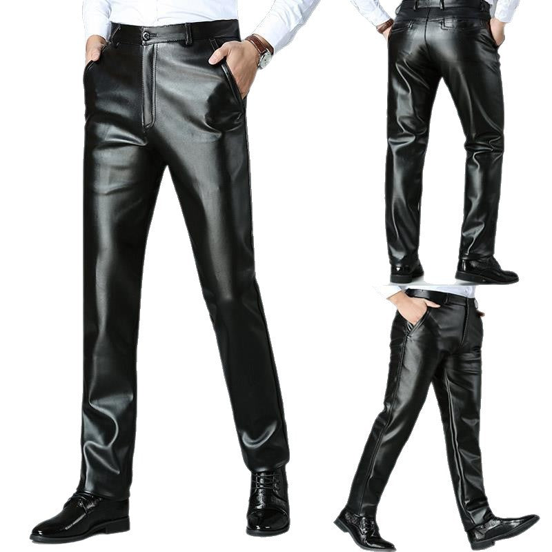 Springautumn Lightweight Cold-resistant  Straight-leg Plus-size Pants For Menwaterproof Windproof And Lined With Fleece