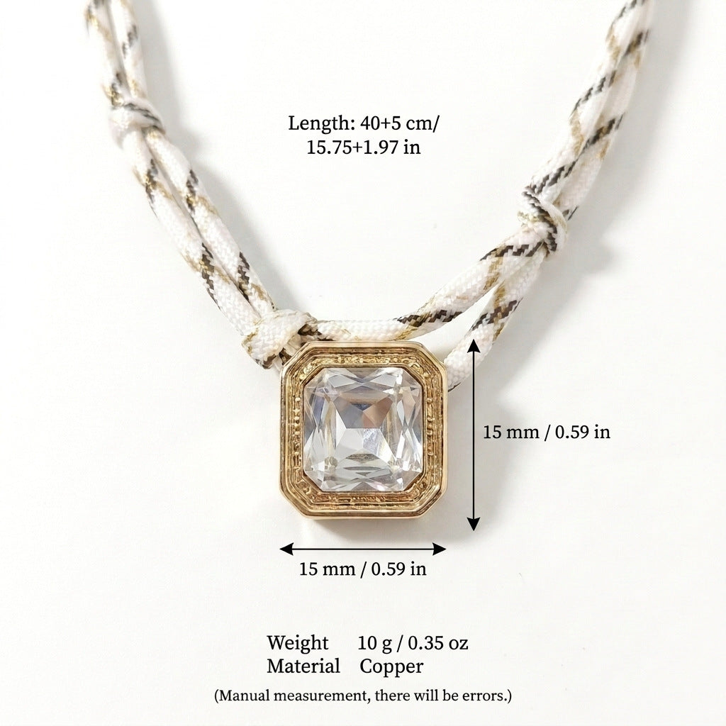 Double-rope Knotted Necklace Layered With A Band
