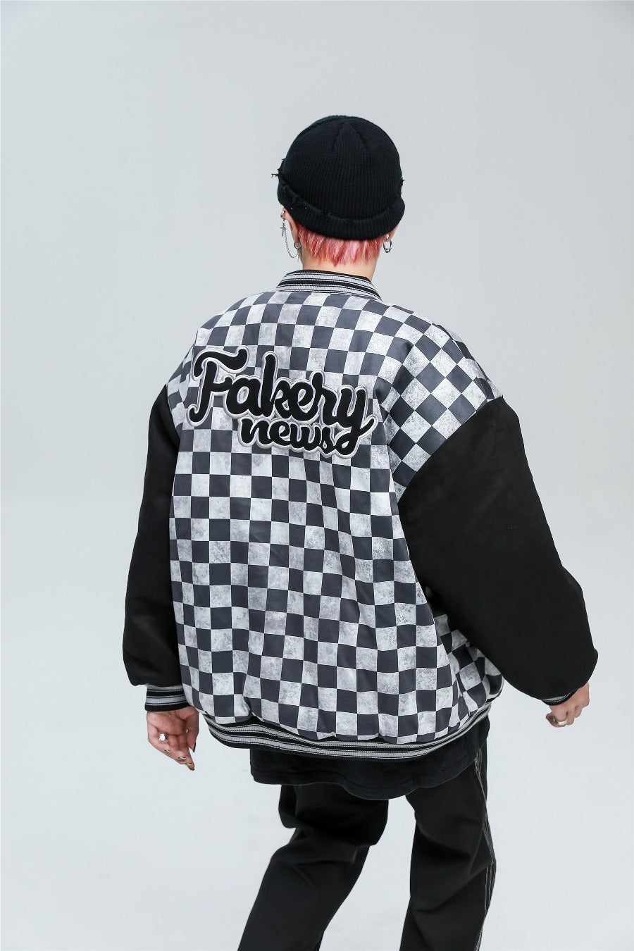 Blouson bomber à carreaux pour l'hiver