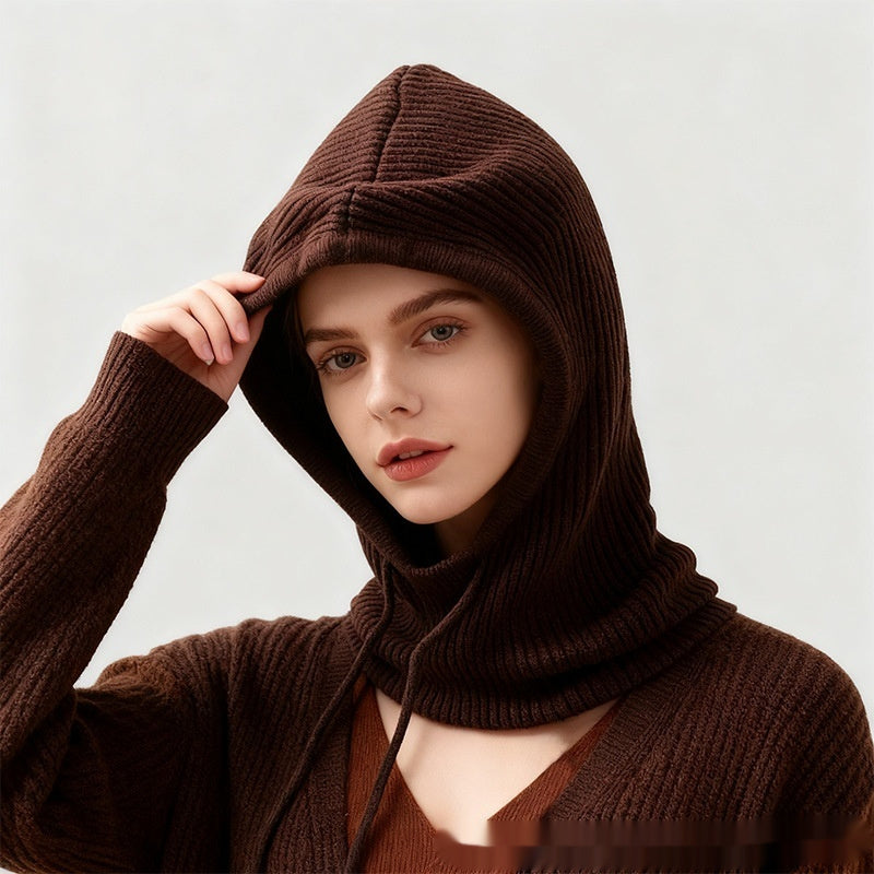 Women's Winter Retro Drawstring Knitted Hat
