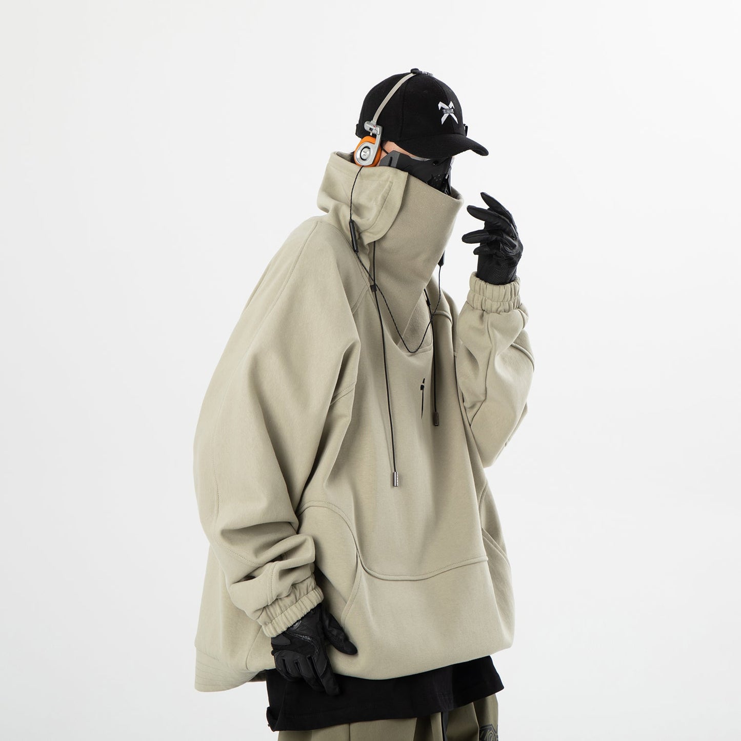 HiH49 Pull Col Montant Précision Olive