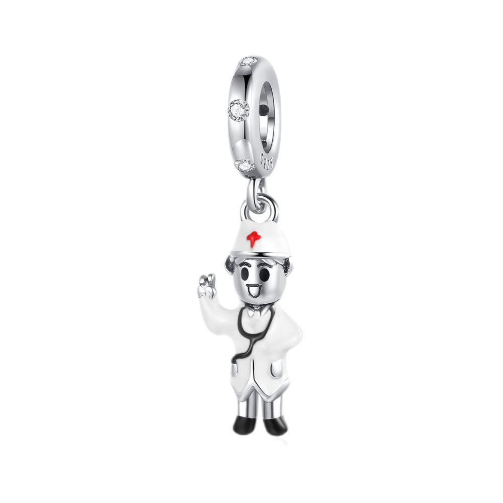 Flower Of Life Medical-themed Bracelet With Beads Featuring A White-coat Angel Design