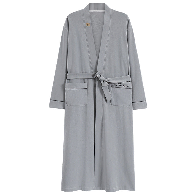 Long-sleeve Mens Home Wear Long And Thin Nightgown
