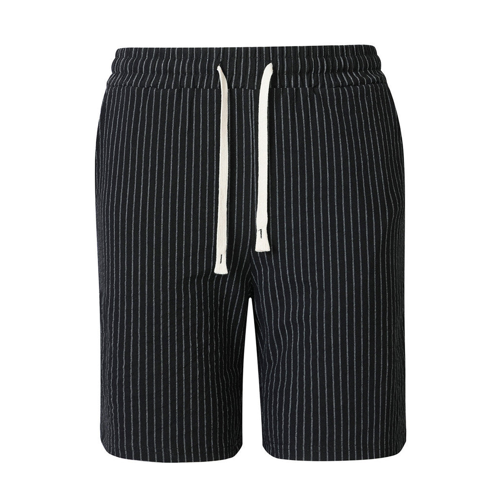 Mens Casual Sporty Striped Drawstring Shorts