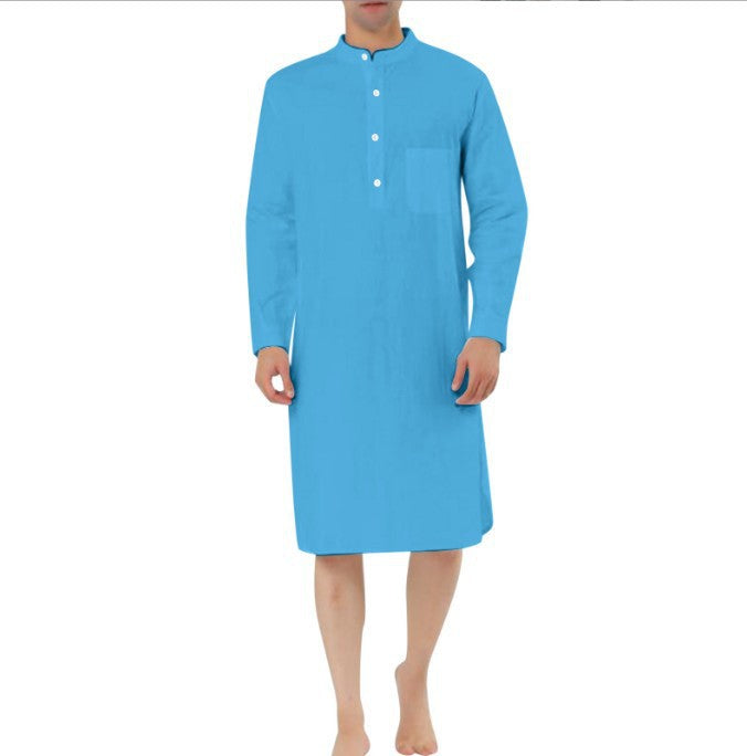 Fashion Simple Pocket Men's Shirt Robe
