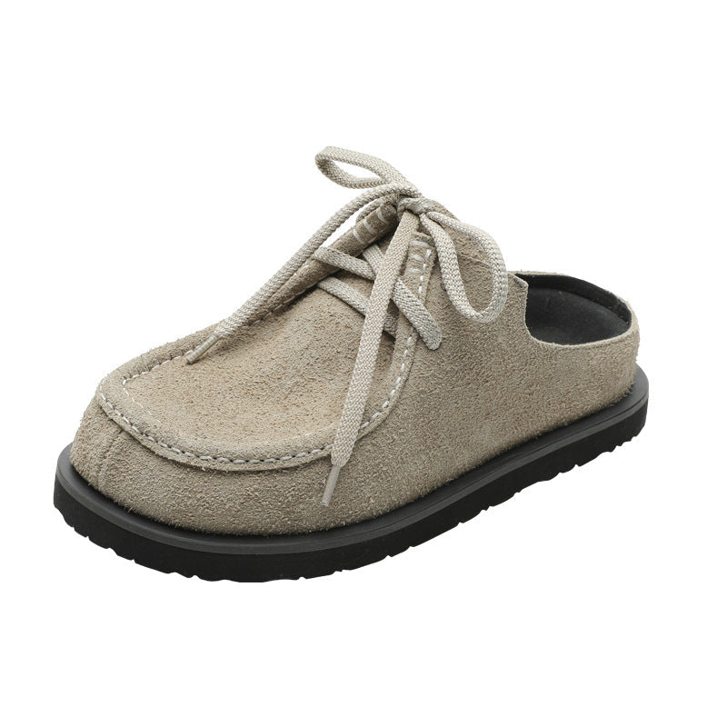 Genuine Leather Long-fur Boccon Slippers