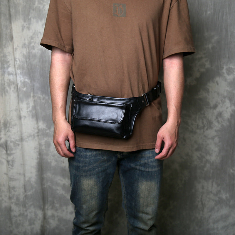 Single-Shoulder Crossbody Genuine Leather Chest BagWaist Bag Large Capacity Multi-Functional