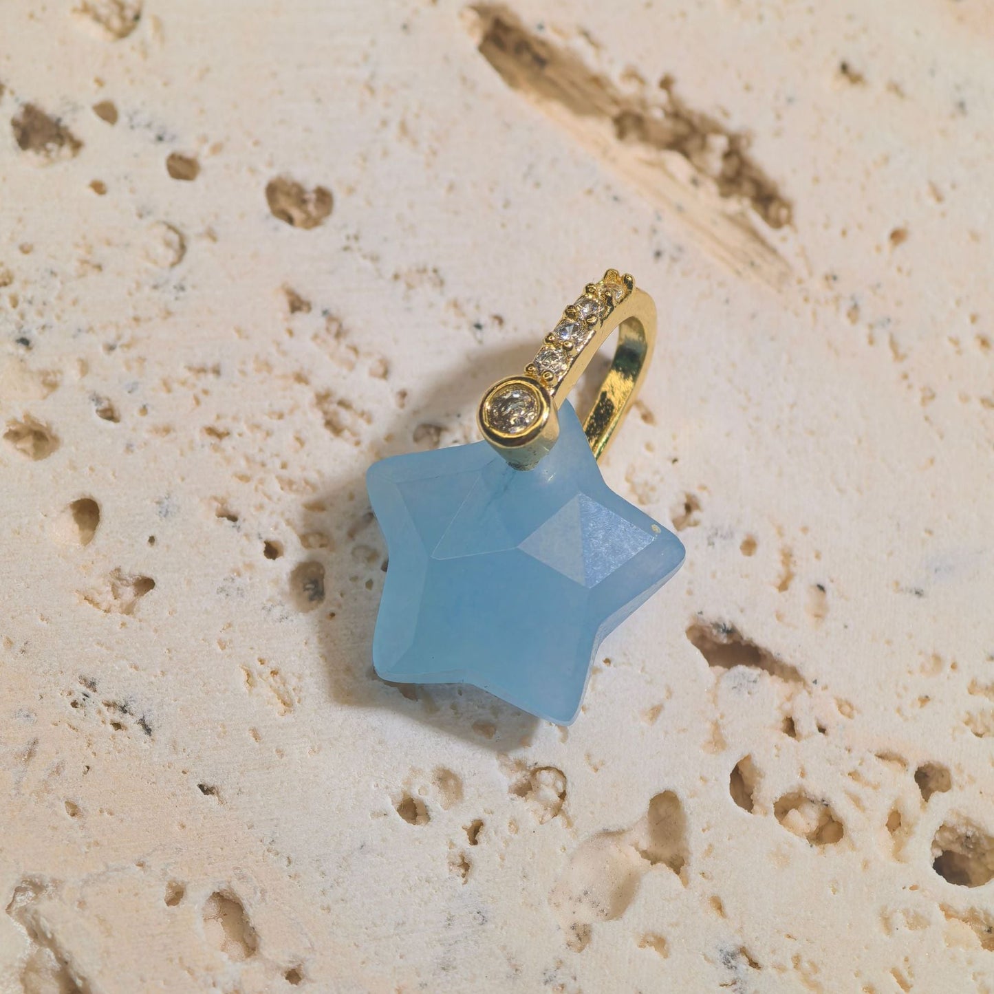 Natural Stone Cut-surface Star Pendant Five-pointed Star Charm