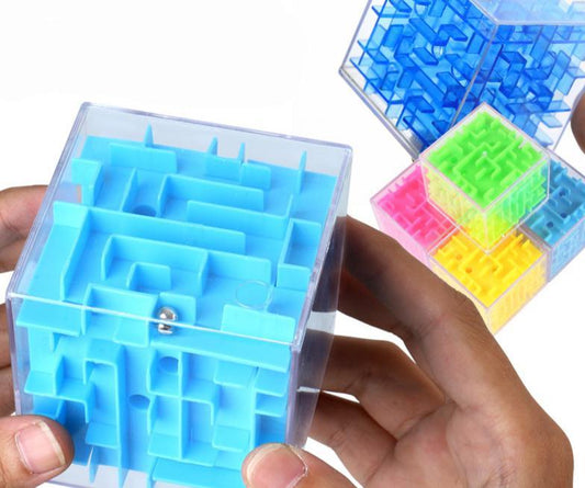 Labyrinthe 3D Magic Cube Transparent Six Faces Puzzle Cube de Vitesse Jeu de Bille Labyrinthe Jouets Éducatifs pour Enfants