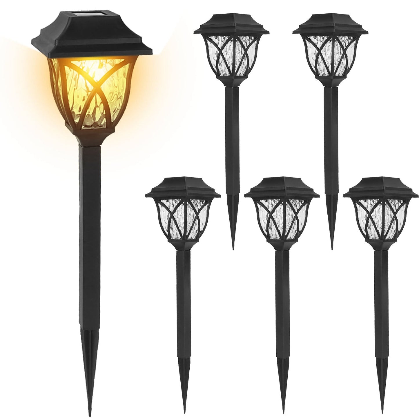 6er Pack Solar-Gartenleuchten für den Außenbereich, dekorative Landschaftslampe, IP45 wasserdicht, automatische Ein-/Ausschaltfunktion, Außenleuchte für Gehweg, Garten, Hof, Terrasse