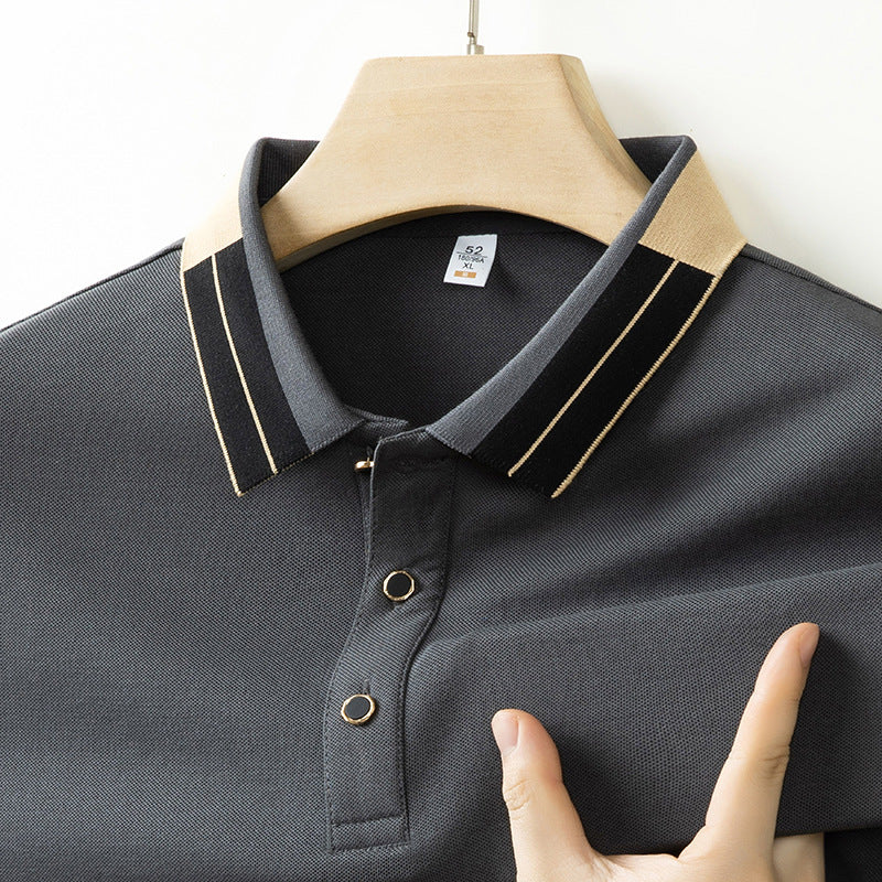 Men's Casual All-matching Summer Lapels Short Sleeve