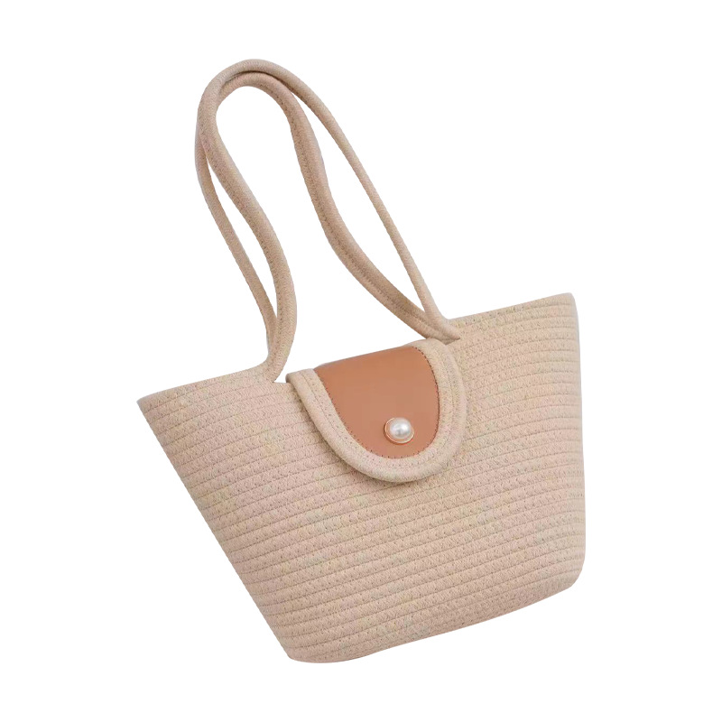 Simple shoulder bag-Beige-9 * 24 *37cm-1 piece