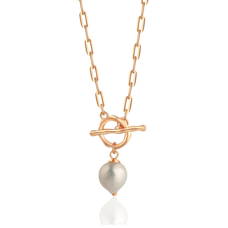 Dainty Interlocking Ring Mother Of Pearl Heart Necklace For Women, Minimal European Cold Style Adjustable Collarbone Chain, Elegant Long Sweater Chain Fashion Jewelry