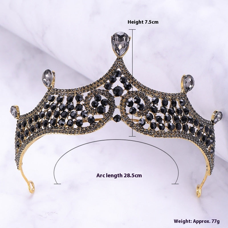 Retro Baroque Black Marriage Royale Decorative Crown