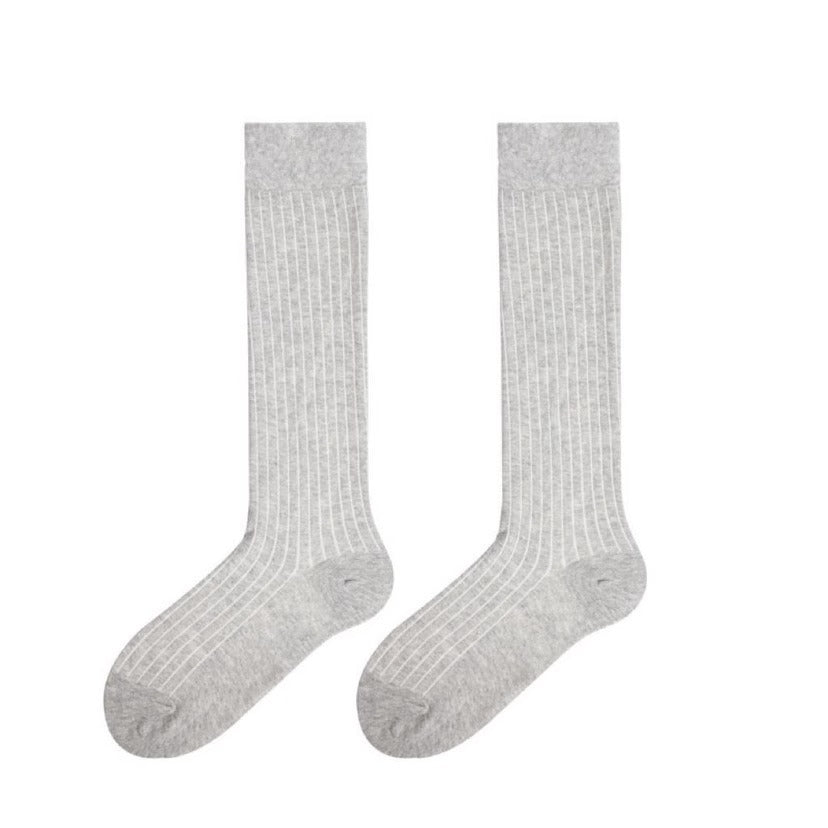 Fashion Show Thin High Socks Versatile See-through Calf Stack Socks Breathable Cotton