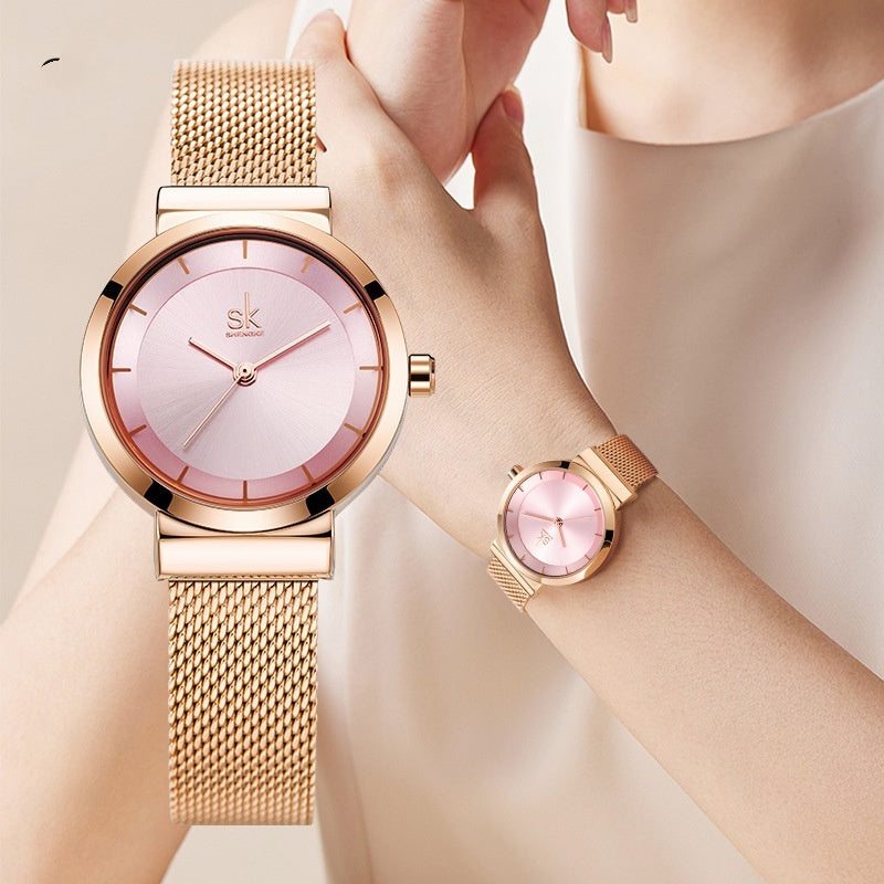Sophisticated Quartz Watch, Minimalist And Elegant Womens Timepiece
