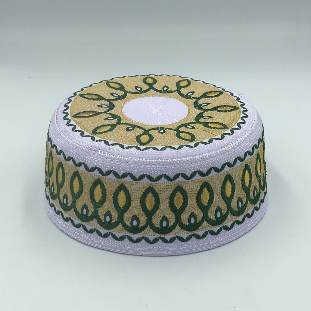 Baby Embroidered High-End Flat-Crown Round-Edge Ethnic-Style Saudi Cap