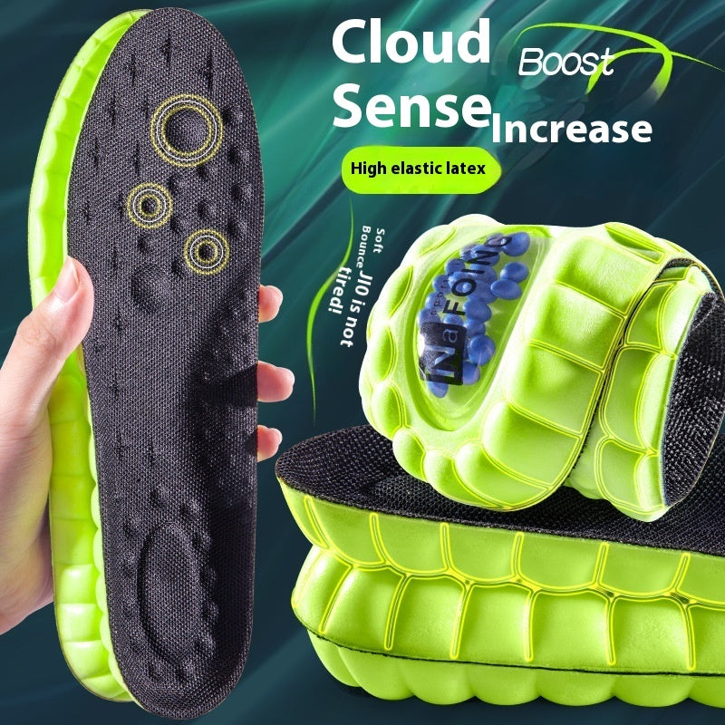 Pu Air Cushion Shock Absorption Thickened Massage Breathable Sweat Absorbing Argy Wormwood Insole