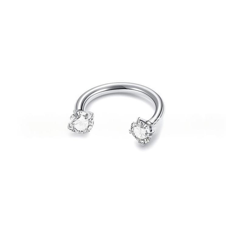 Piercing Jewelry Round Double-Zircon Nose Ring