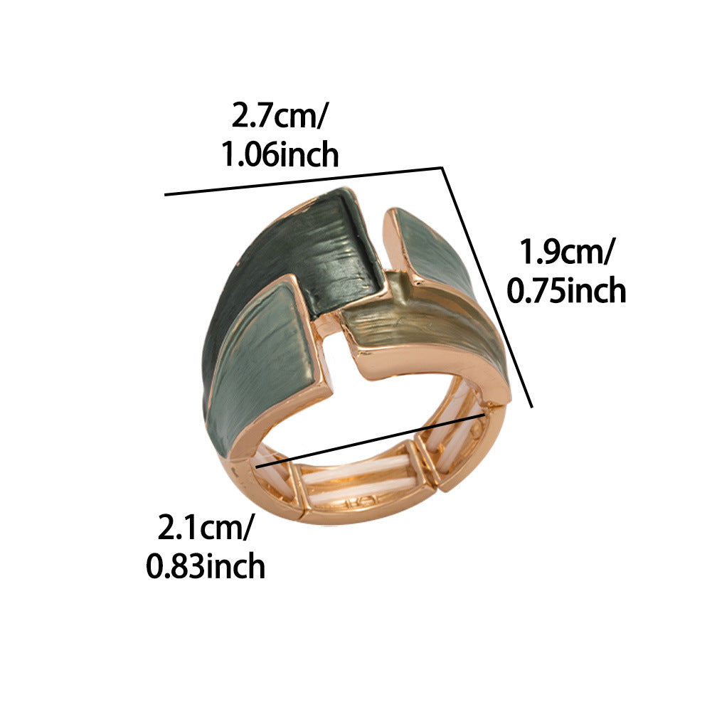 Womens Colorful Painted Oil Casual Ring