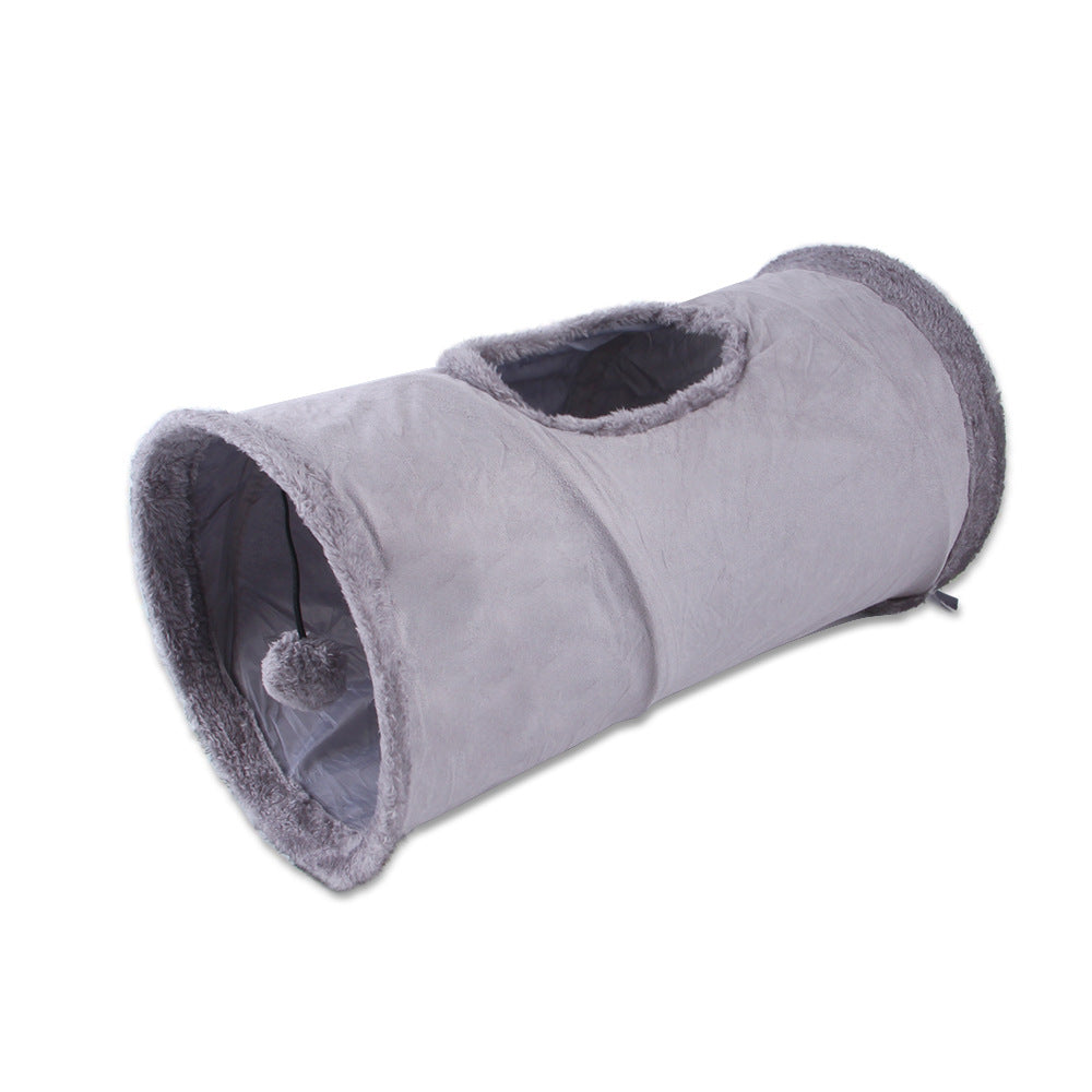 Folding Suede Cat Tunnel Toy Folding Compact For Storage