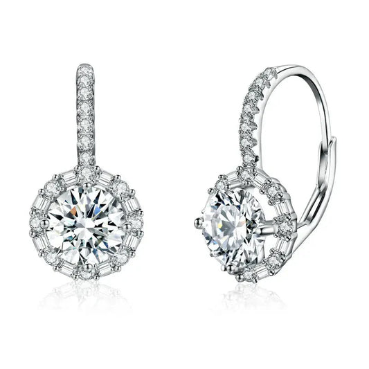 1,0 Karat Moissanit Creolen für Frauen, Sterling-Silber 925, funkelndes Verlobungs-Hochzeitsgeschenk