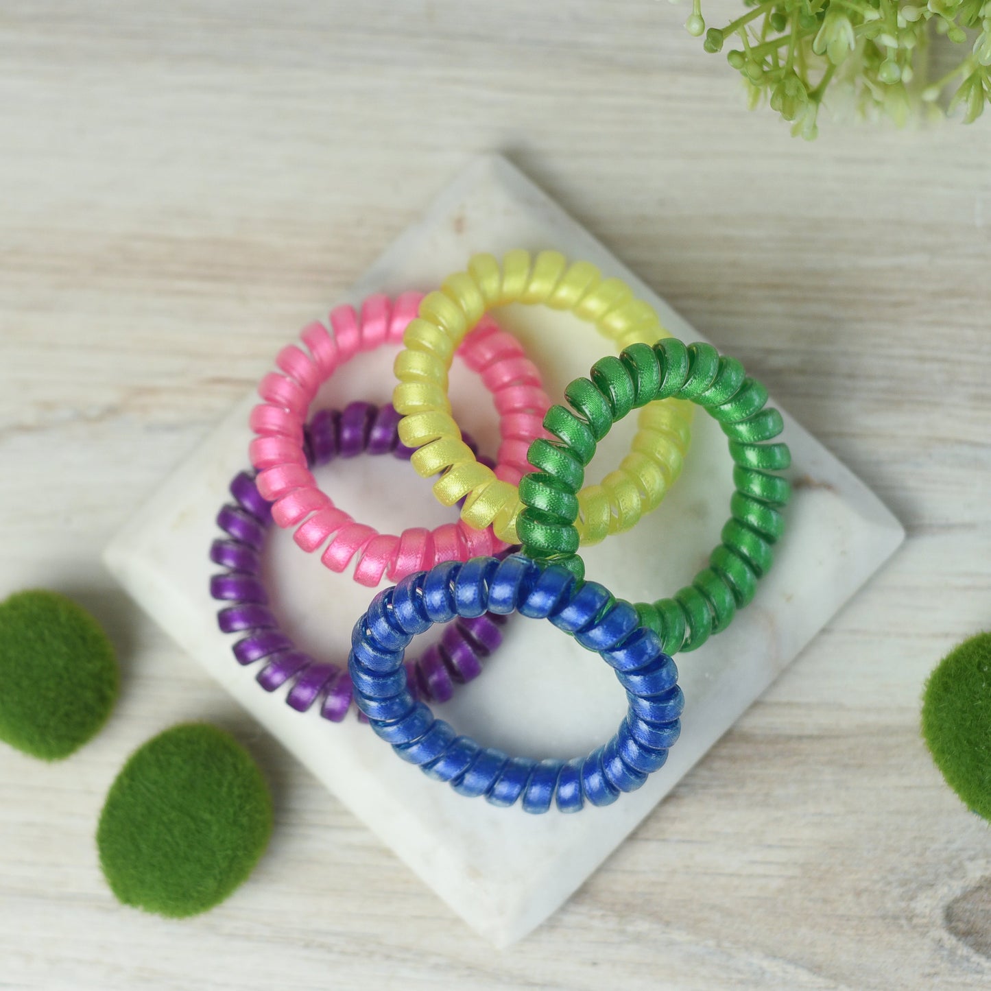 Haargummi-Set in leuchtenden Grosgrain-Farben