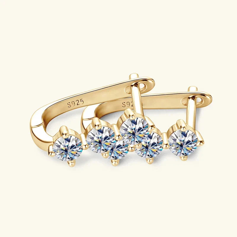 1,7 Karat Moissanit-Halskette und Ohrringe Set 925 Sterling Silber Y-Anhänger D