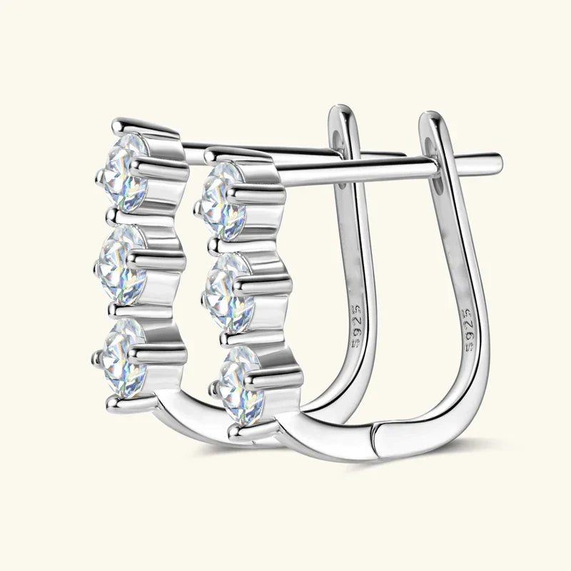 1,7 Karat Moissanit-Halskette und Ohrringe Set 925 Sterling Silber Y-Anhänger D