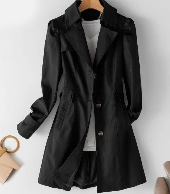 Trench coat women's new spring and autumn coat Korean style slim long