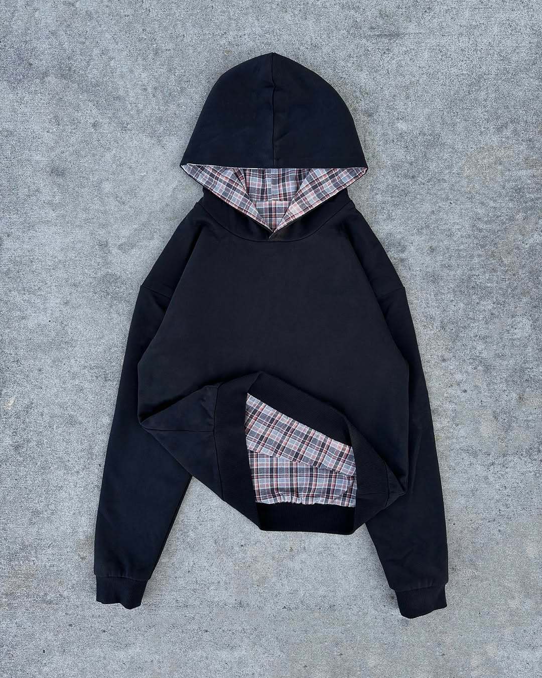 Hip Hop Double-sided Retro Plaid Casual Sweater