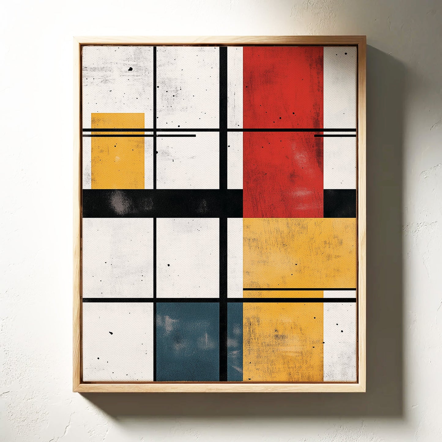 Rythme modulaire – Art de grille aux couleurs primaires abstraites