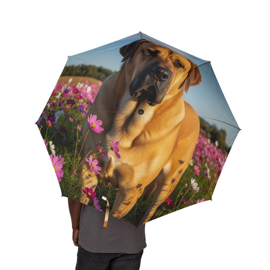 48" Halbautomatischer Regenschirm – Winddichter großer Reise-Regenschirm