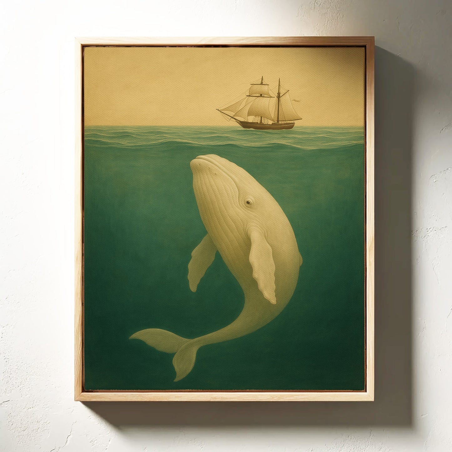 Whale Beneath the Golden Horizon