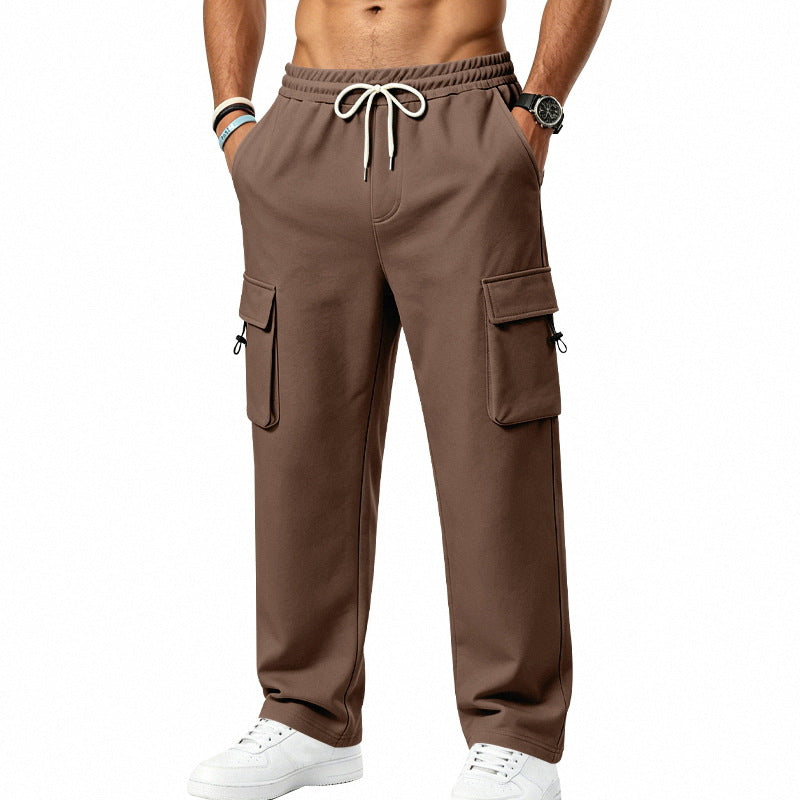 Mens Sporty-casual Multi-pocket Utility Trousers