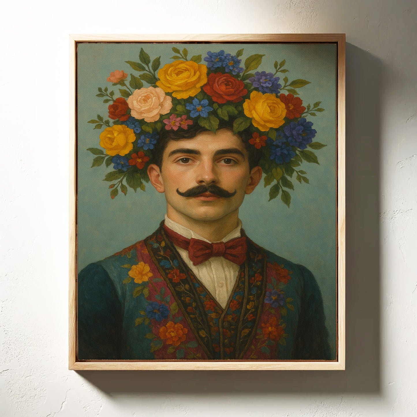 Floral Nobleman in Crimson Bowtie