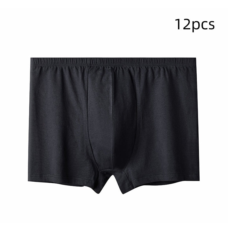 Men's High-waisted Pure Cotton Plus Size Loose Deep-crotch Cotton Breathable Boxer Shorts