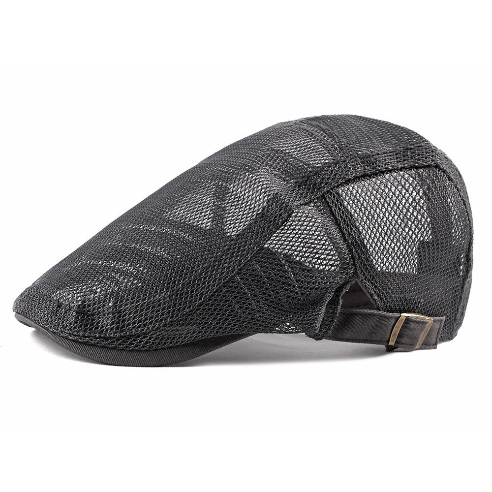 Men's And Women's Identical Single-color Mesh Lightweight And Breathable Adjustable Fashionable Retro Style Forward Hat, Suitable For Daily Commuting, Versatile And Versatile Beret.